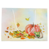 Niedliche Halloween-Katze in Pumpkin Große Geschenktüte (Rückseite)