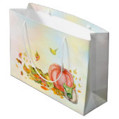 Niedliche Halloween-Katze in Pumpkin Große Geschenktüte (Rückseite Schrägansicht)