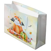 Niedliche Halloween-Katze in Pumpkin Große Geschenktüte (Vorderseite Schrägansicht)