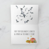 Niedliche Halloween-Katze in Pumpkin Karte (Innenseite)