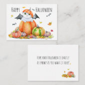 Niedliche Halloween-Katze in Pumpkin Mitteilungskarte (Vorne/Hinten)