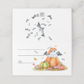 Niedliche Halloween-Katze in Pumpkin Platzkarte (Außenseite Aufgefaltet)