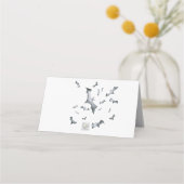 Niedliche Halloween-Katze in Pumpkin Platzkarte (Rückseite)