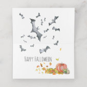 Niedliche Halloween-Katze in Pumpkin Platzkarte (Innenseite Aufgefaltet)