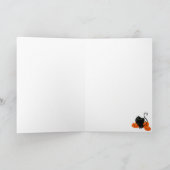 Niedliche Halloween-Katze mit Kürbisen Karte (Innenseite)