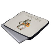 Niedliche Halloween-Katze mit Pumpkin | Laptop Sle Laptopschutzhülle (Vorne Knopf)