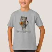 Niedliche Halloween-Katze mit Pumpkin | Shirt (Vorderseite)