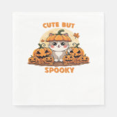 Niedliche Halloween-Katze mit Pumpkins - Kawaii Sp Serviette (Vorderseite)