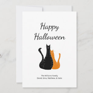 Niedliche Halloween-Katzen Feiertagskarte