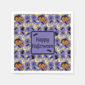 Niedliche Halloween-Katzen, Fledermäuse und Stars Serviette (Vorderseite)