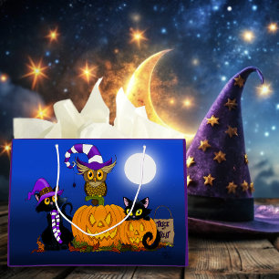 Niedliche Halloween-Katzen Große Geschenktüte