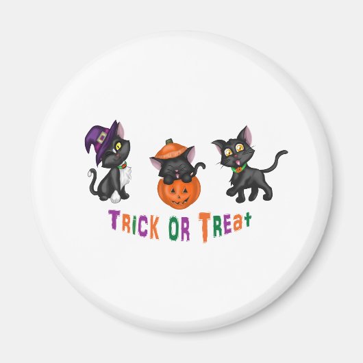 Niedliche Halloween-Katzen Magnet (Vorne)