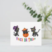 Niedliche Halloween-Katzen Postkarte (Stehend Vorderseite)