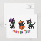 Niedliche Halloween-Katzen Postkarte (Vorne/Hinten)