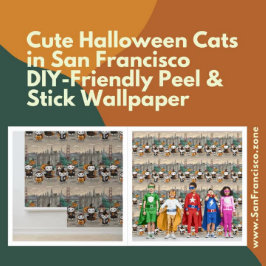 Niedliche Halloween-Katzen San Francisco DIY Peel Tapete