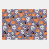 Niedliche Halloween-Katzen und -Skulls Spooky Geschenkpapier Set (Vorderseite 2)
