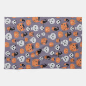 Niedliche Halloween-Katzen und -Skulls Spooky Geschirrtuch (Horizontal)