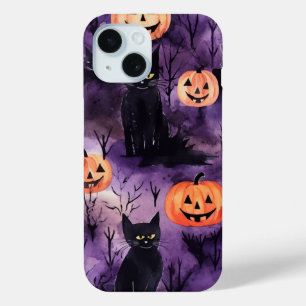 Niedliche Halloween-KatzenHexe auf Kürbisfallszeit Case-Mate iPhone Hülle