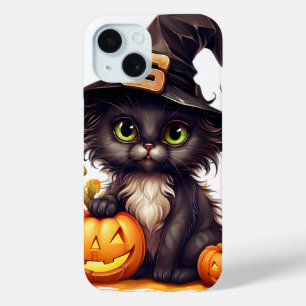 Niedliche Halloween-KatzenHexe auf Kürbisfallszeit Case-Mate iPhone Hülle