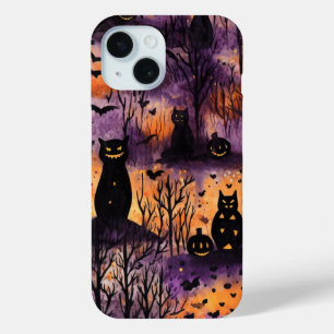 Niedliche Halloween-KatzenHexe auf Kürbisfallszeit Case-Mate iPhone Hülle
