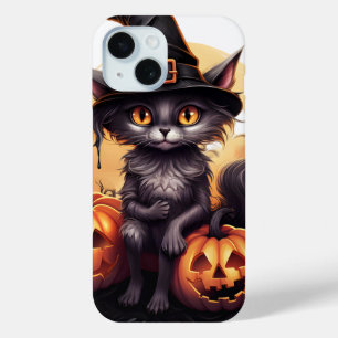 Niedliche Halloween-KatzenHexe auf Kürbisfallszeit Case-Mate iPhone Hülle