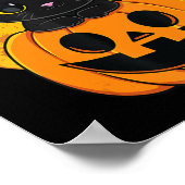 Niedliche Halloween-Katzenjacke, Kürbiskürbis für  Poster (Ecke)