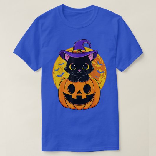 Niedliche Halloween-Katzenjacke, Kürbiskürbis für T-Shirt (Design vorne)