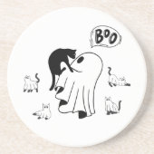 niedliche Halloween-Katzenmutter mit bezauberndem  Getränkeuntersetzer (Vorne)