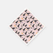 Niedliche Halloween-Katzenorange Serviette (Ecke)