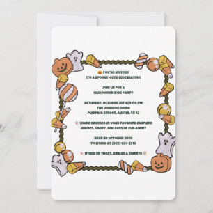 Niedliche Halloween Kids-Party Einladung
