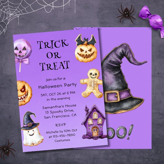 Niedliche Halloween Kids Party Trick oder Trete Einladung
