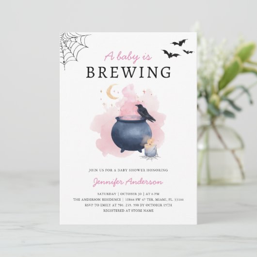 Niedliche Halloween-Kinderdusche Einladung (Stehend Vorderseite)