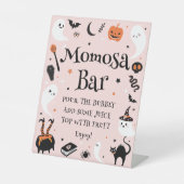 Niedliche Halloween-Kinderdusche Momosa Bar Sockelschild (Vorderseite)