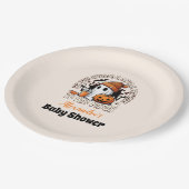 Niedliche Halloween-Kinderdusche Pappteller (Schrägansicht)