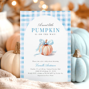 Niedliche Halloween-Kinderdusche Pumpkin Einladung