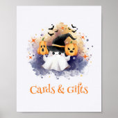 Niedliche Halloween-Kinderduschkarte & Geschenkssi Poster (Vorne)