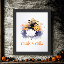 Niedliche Halloween-Kinderduschkarte & Geschenkssi Poster