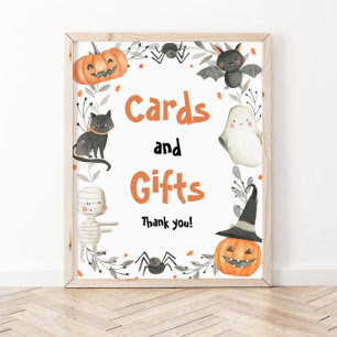 Niedliche Halloween-Kinderduschkarten und Geschenk Poster