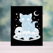 Niedliche Halloween Kitten Cat Gothic Ästhetik Ess Acrylschild (Neutral)