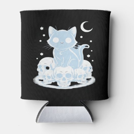 Niedliche Halloween Kitten Cat Gothic Ästhetik Ess Dosenkühler (Vorderseite)