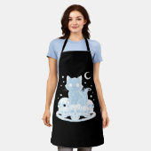 Niedliche Halloween Kitten Cat Gothic Ästhetik Ess Schürze (Getragen)