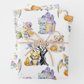 Niedliche Halloween-Kostüme Leckereien Geschenkpapier Set (Beispiel)