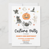 Niedliche Halloween-KostümParty Einladung (Vorderseite)
