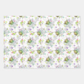 Niedliche Halloween-Kostümtiere Leckereien Blau Geschenkpapier Set (Vorderseite 3)