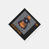 Niedliche Halloween-Krähe in verschleierter Form | Serviette (Ecke)