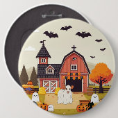Niedliche Halloween-Kuh Button (Vorne & Hinten)