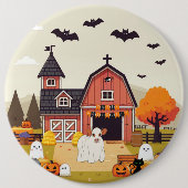 Niedliche Halloween-Kuh Button (Vorderseite)