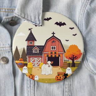 Niedliche Halloween-Kuh Button