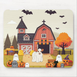 Niedliche Halloween-Kuh Mousepad