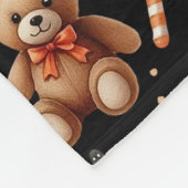 Niedliche Halloween-Kürbis, Geister, Teddybären Fleecedecke (Ecke)